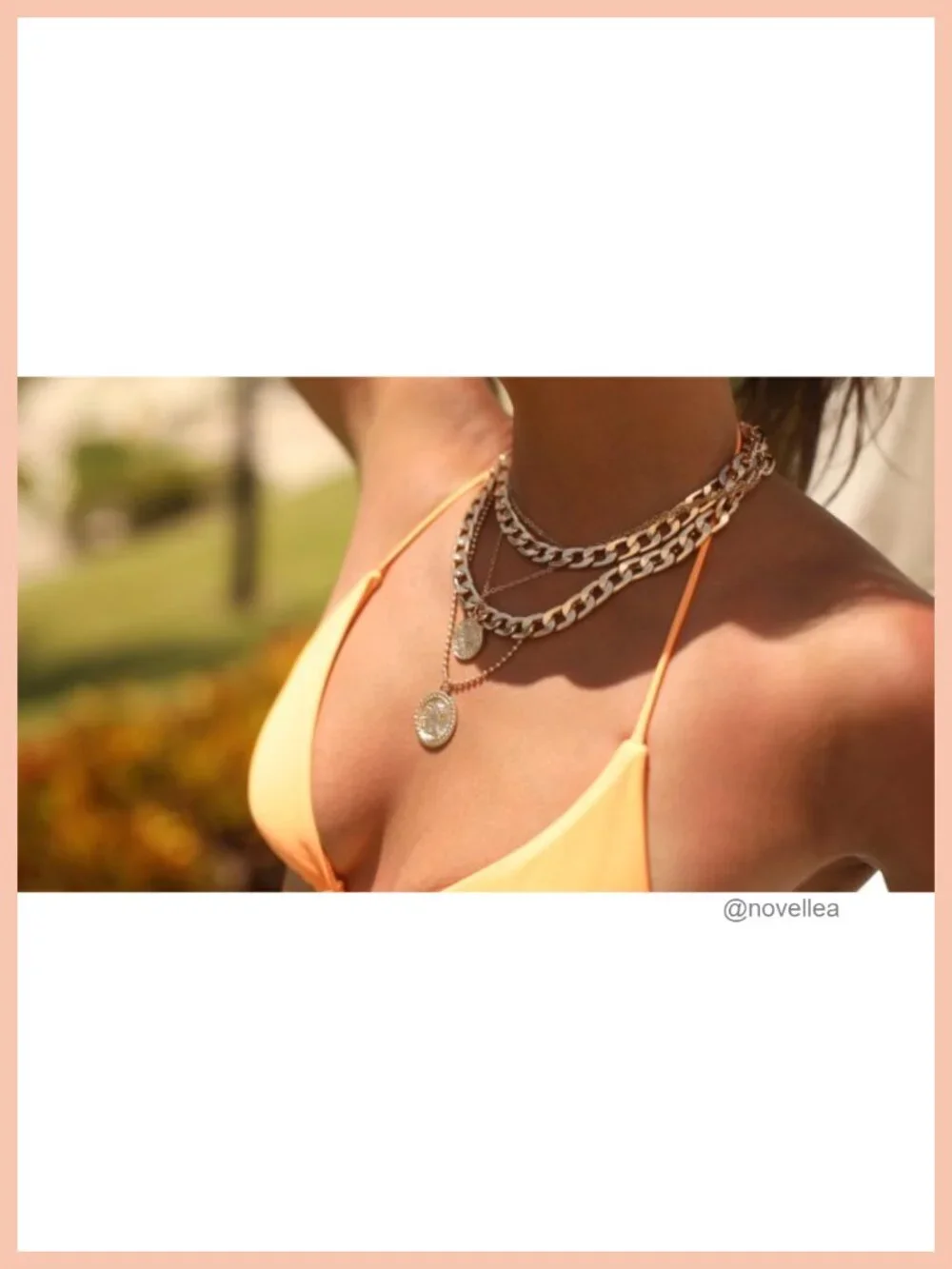 Layered Necklaces for Women Trendy Retro Coin Pendant Chunky Chain Choker Set